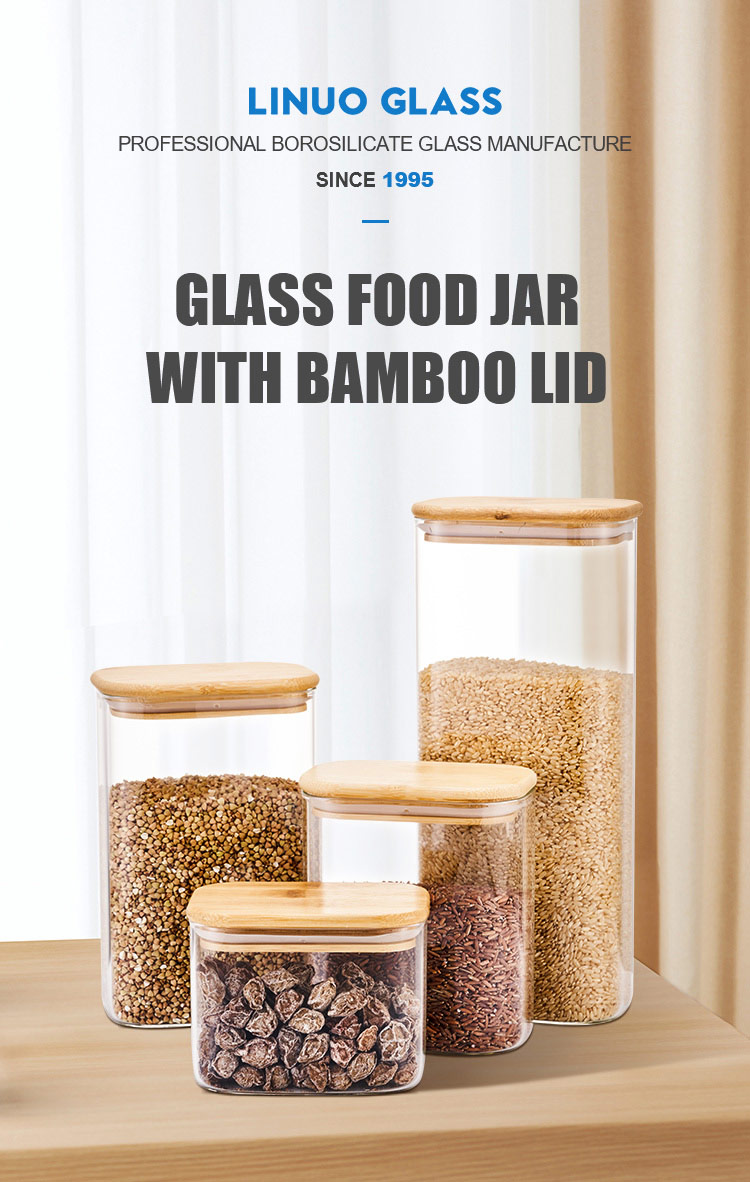 Clear Glass Jar With Bamboo Lid